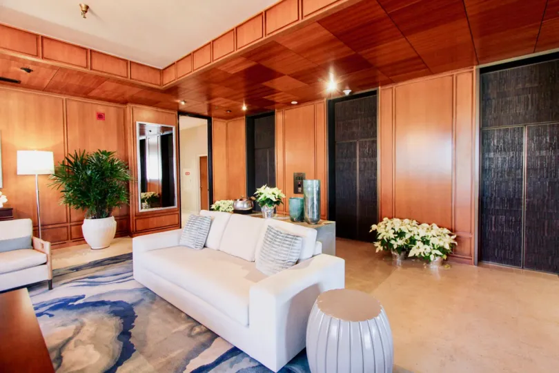 Stunning wood interiors and decor at Lido Park Place in Newport Beach, CA
