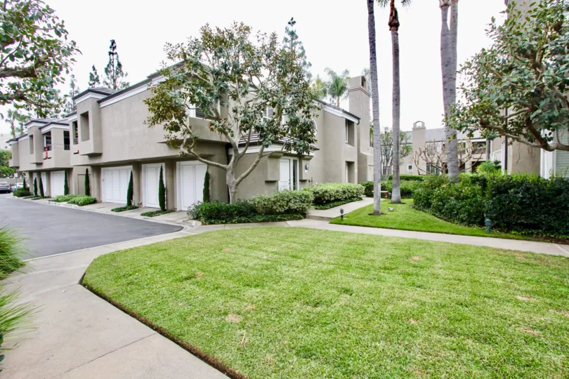 Wel kept lawns at the Bayview Court community in Newport Beach, CA