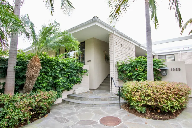 Unique exterior design at Granville community in Newport Beach, CA