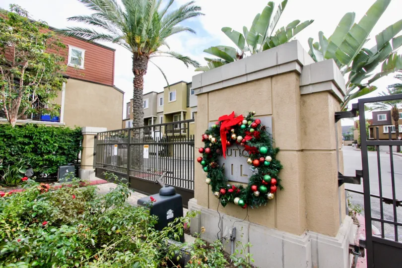 Outside the Gate Entrance in One Nautical Mile has bushes and trees