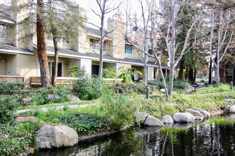A day in the Morningside On The Lake with a pond and rock
