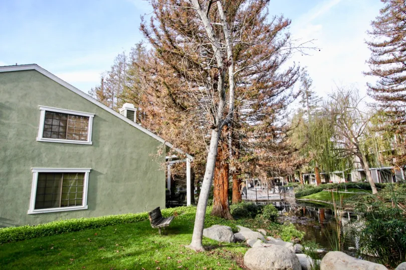 A house and beautiful trees at Morningside On The Lake at Orange California.