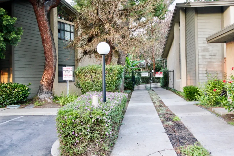 Back vehicle entrance with gate at Orange Lake in Orange, Ca.