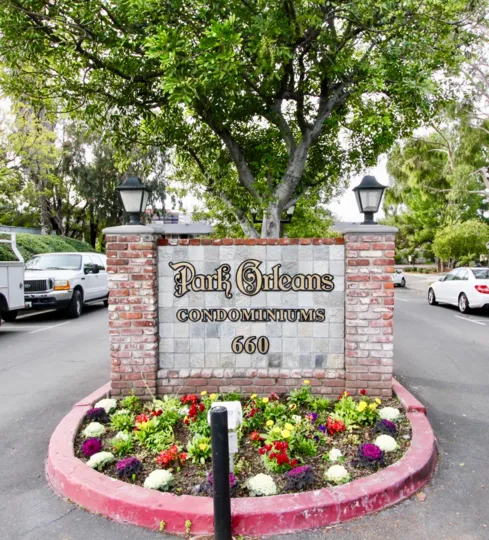Gorgeous Welcome sign for the Park Orleans Condominiums.