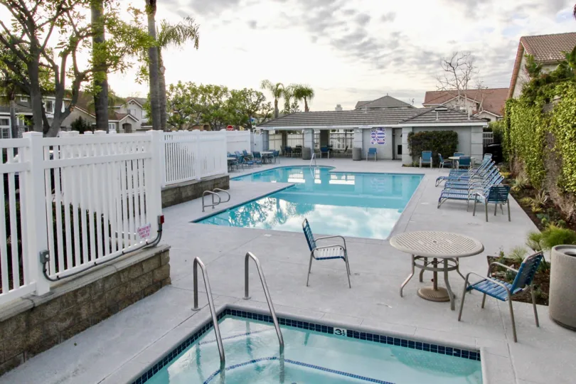 clean and clear the swimming pool and trees and plants around the swimming pool in Sycamore Crossing