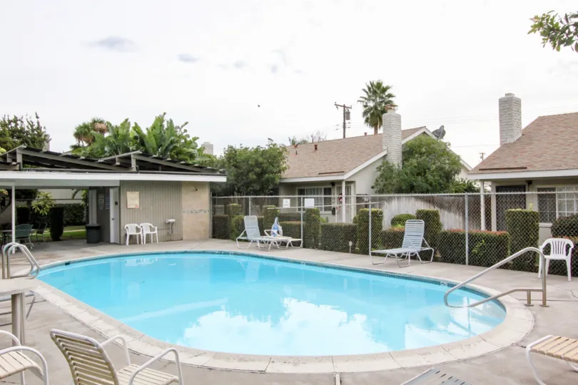 Pool area in The Californian community in Organge California