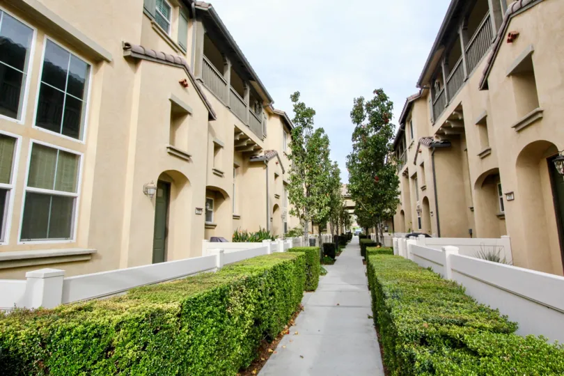 One of the beautiful walkways in the Timber Hill community of Orange, California.