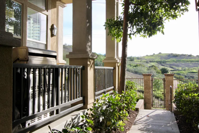 the beautiful rolling hills beyond the porch of Tremont