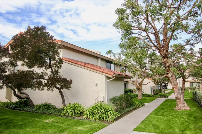 garden having trees and plants in front of the building in Vista Monterey