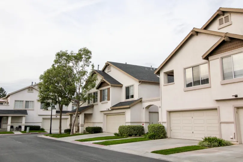 Garages below the house in Westbury Orange, California
