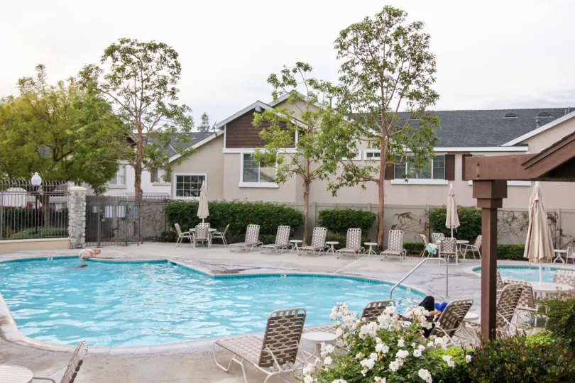 A house in Westbury community with a beautiful swimming pool and garden