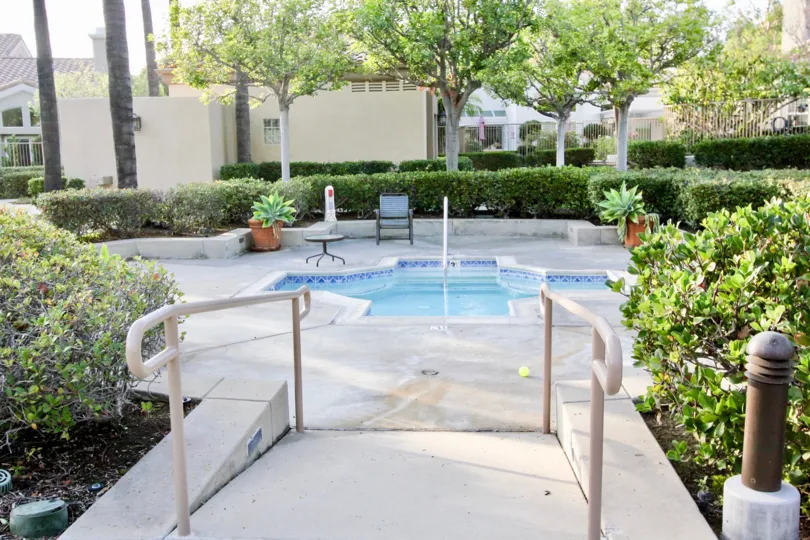 The pool area with nice landscaping in the community of Alicante in the city of Rancho Santa Margarita California