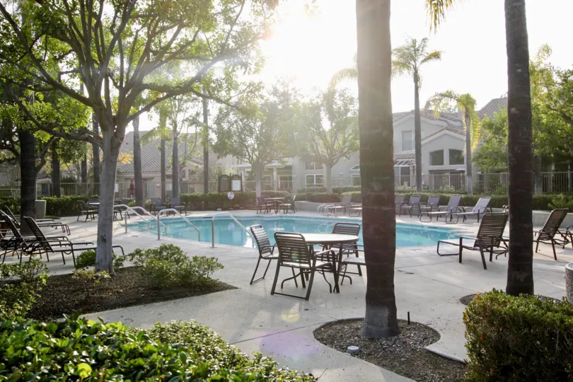 Chair and pool at Alicante in Rancho Santa Margarita, CA