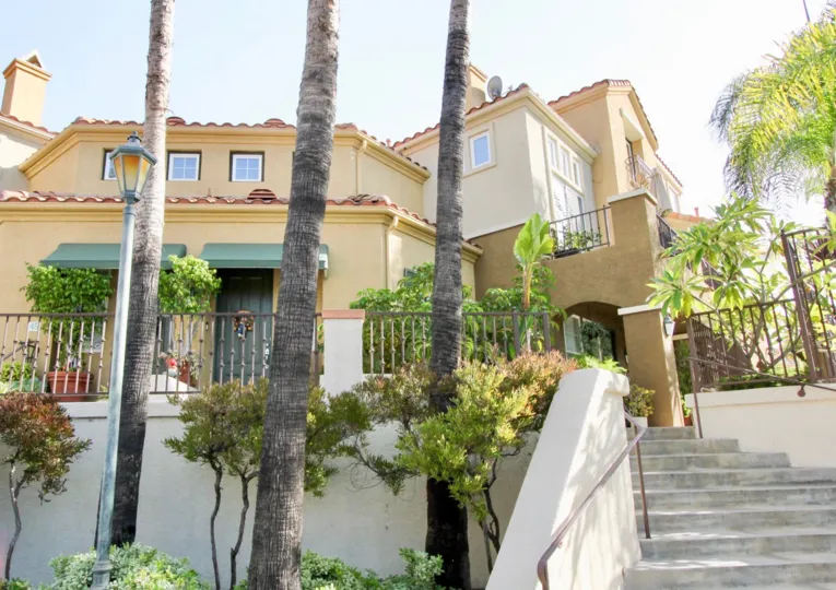 Trees and stairs in Barcelona in Rancho Santa Margarita, CA