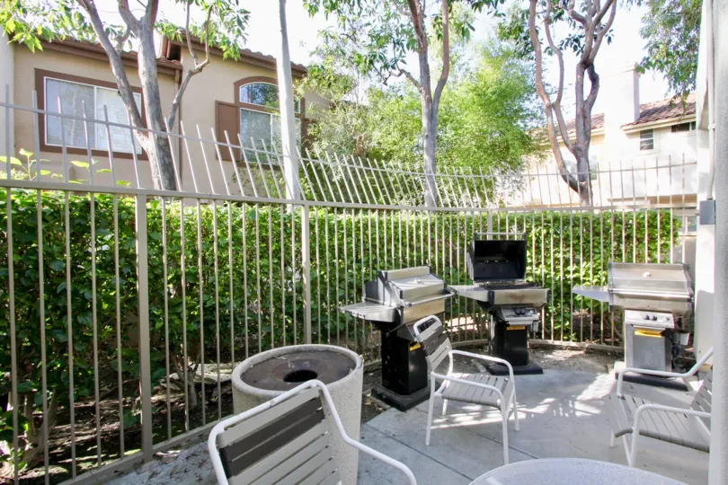 Chairs and barbeque in Cabo Vista in Rancho Santa Margarita, CA