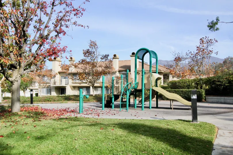 Grass and playground in Casafina in Rancho Santa Margarita, CA