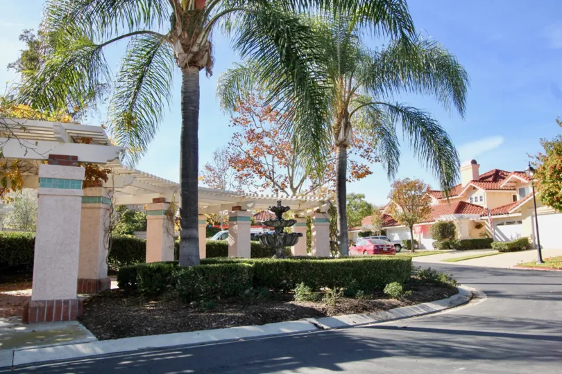 Palm trees line the streets at Floramar Community in Rancho Santa Margarita, California
