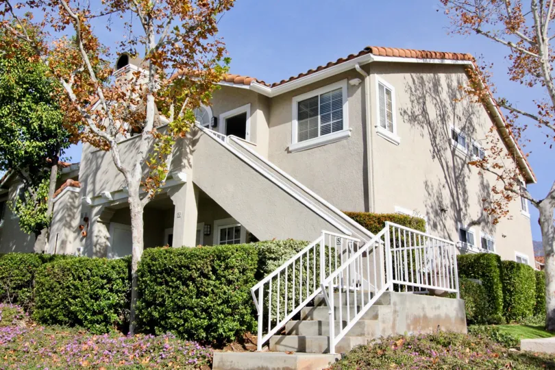 Hedges and stairs in Las Flores in Rancho Santa Margarita, CA