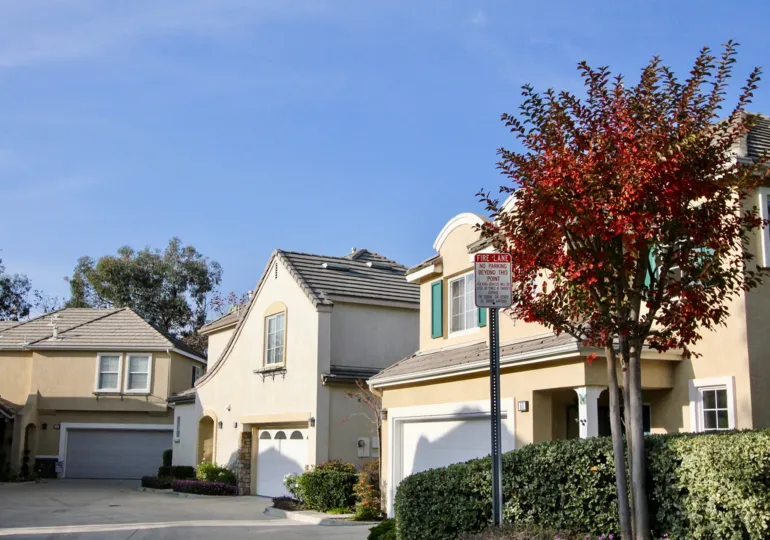 THE HOUSE IN THE MAGNOLIA WITH THE NO PARKING BOARD, PLANTS, TREES