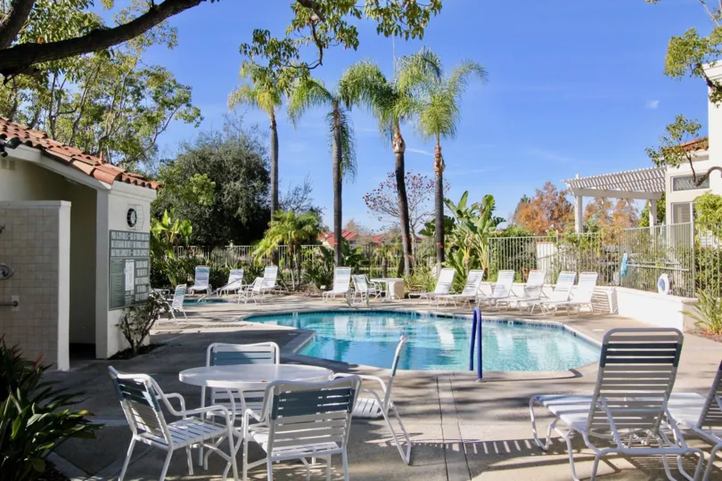A octagonal pool sits in the community are of the Marbella homes