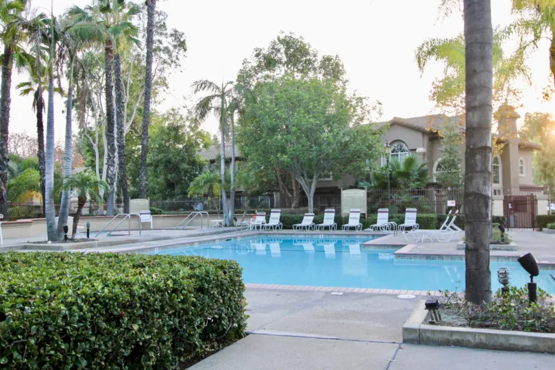 Poolside view of Serabrisa in Rancho Santa Margarita, California.