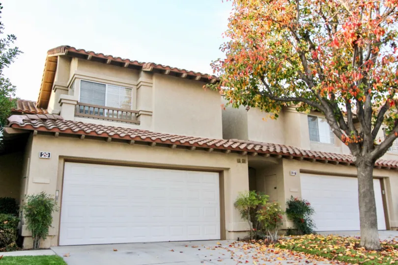 Fabulous view of trees with flowers near villa with parking in Tierra Linda of Rancho Santa Margarita
