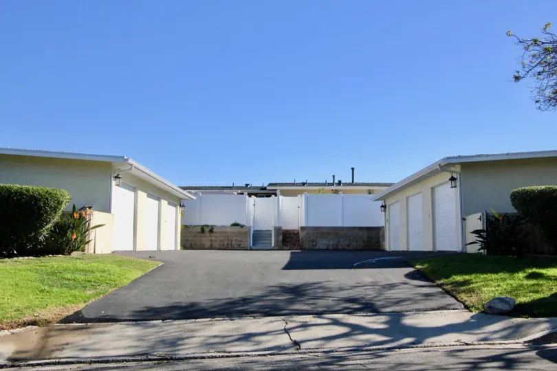 Driveway and garages at Bay Cliff Village in San Clemente, CA