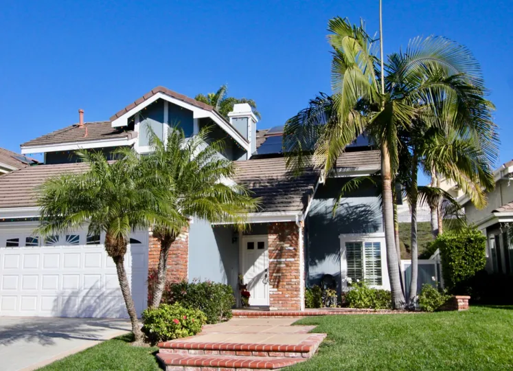 Fabulous green lawn with palm trees near villa in Highland Light Village of San Clemente