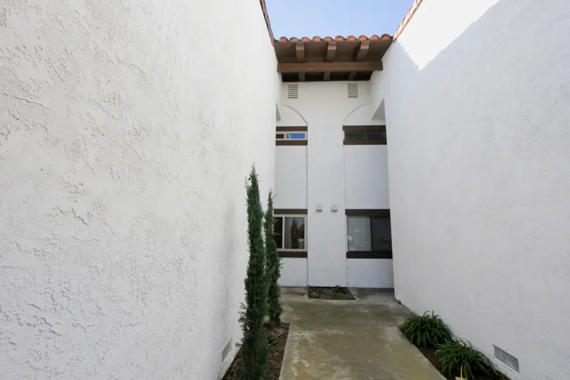 A walkway between apartments at La Cuesta Cove, San Clemente CA