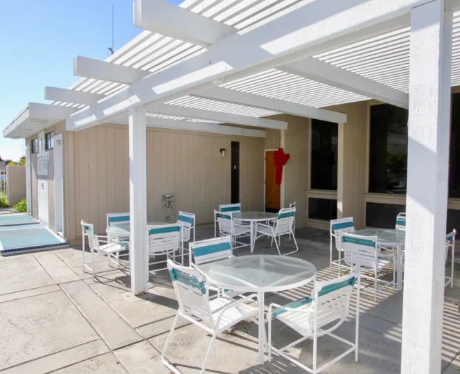 THE HOTEL IN THE SEASCAPE VILLAGE WITH THE DINING CHAIR, GLASS WINDOW