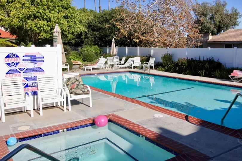 beautiful sunny day at the swimming pool in Sunset Village
