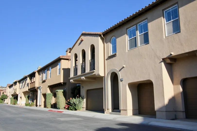 Row of condos at the Verano in San Clemente, California