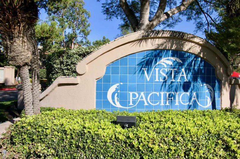 Colorful entryway sign makes Vista Pacific a distinctive landmark