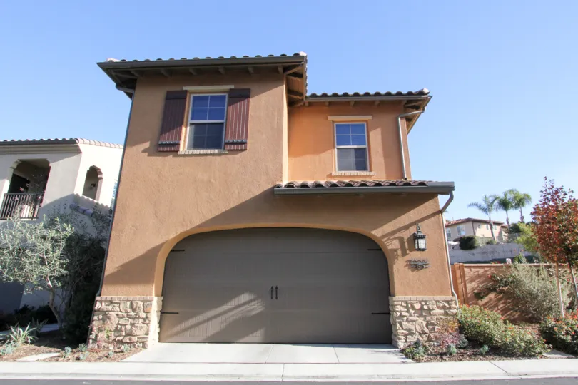 Enclosed parking in the community of Campanilla in San Juan Capistrano, California.