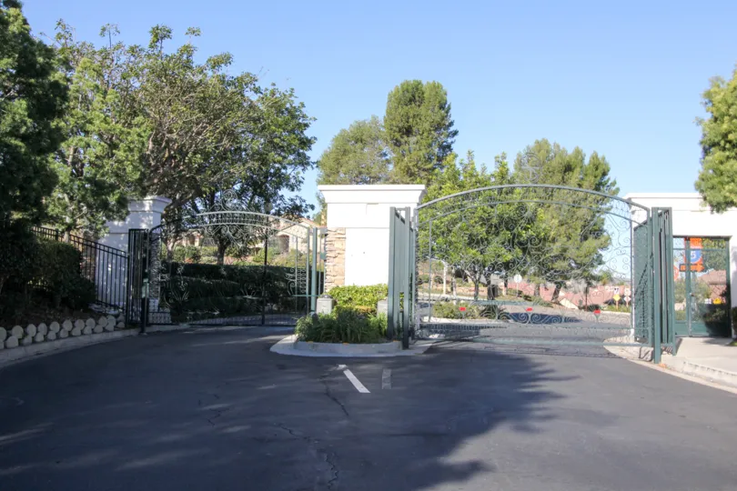 Front gate at the Campanilla in San Juan Capistrano, CA