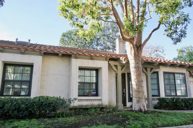 A white home with red roof in Capistrano D'Oro community in San Juan Capistrano, California.