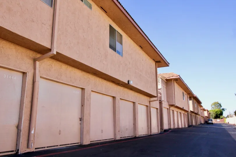 A row of different condos in Capistrano Villas in San Juan Capistrano, CA