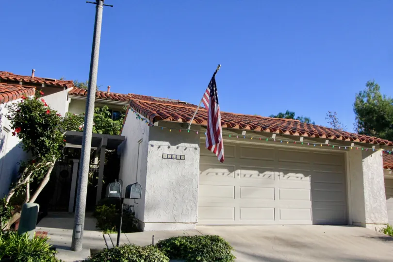 Patriotic homefront in the Captains Hill community on a sunny day