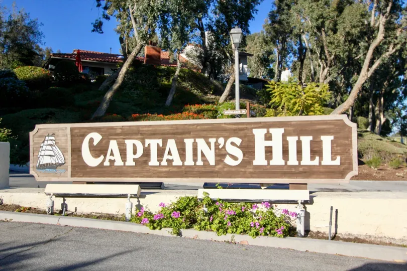 Front sign at Captain's HIll in San Juan Capistrano, CA