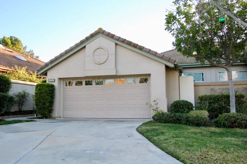 A garage and driveway at Mesa VIsta North in San Juan Capistrano, CA