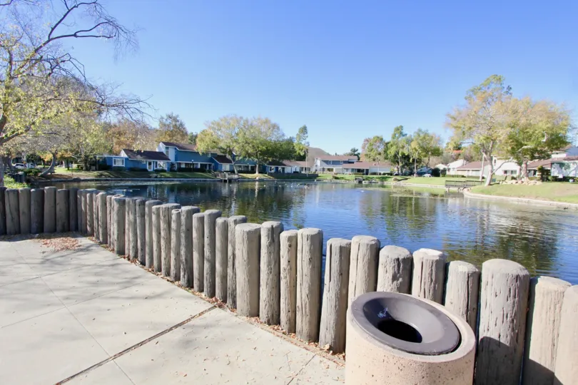 The waterfront dock shows the waterfront units at the San Juan Townhomes