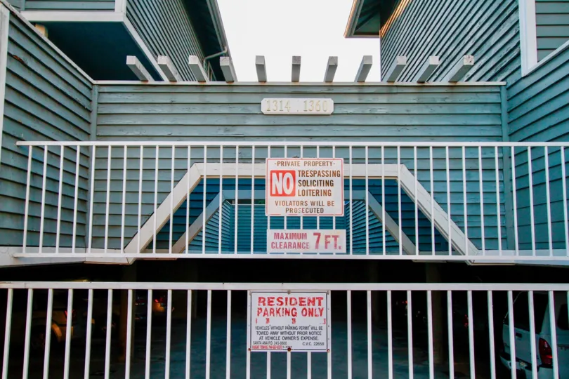 garage in front of the building and having gate in Brightwood Square