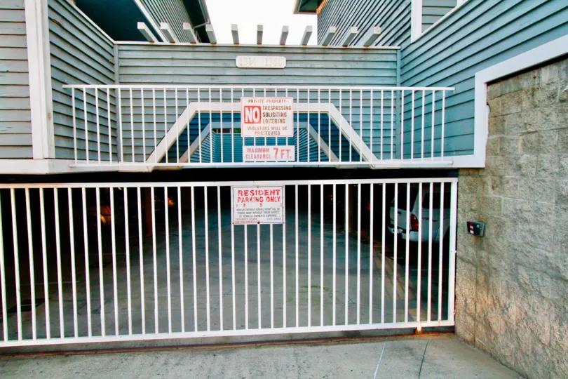 Notice board are fixed at gate of car parking shed in Brightwood Square