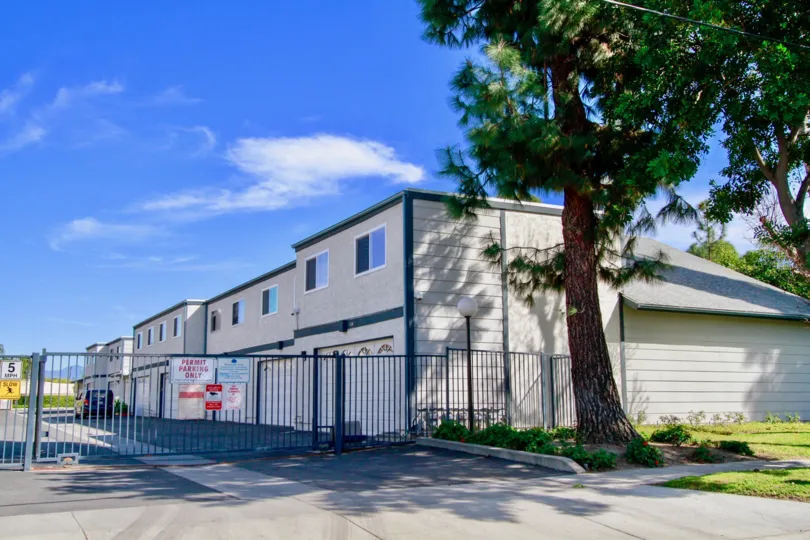 A sunny day outside the Mountain View garages in Santa Ana, California