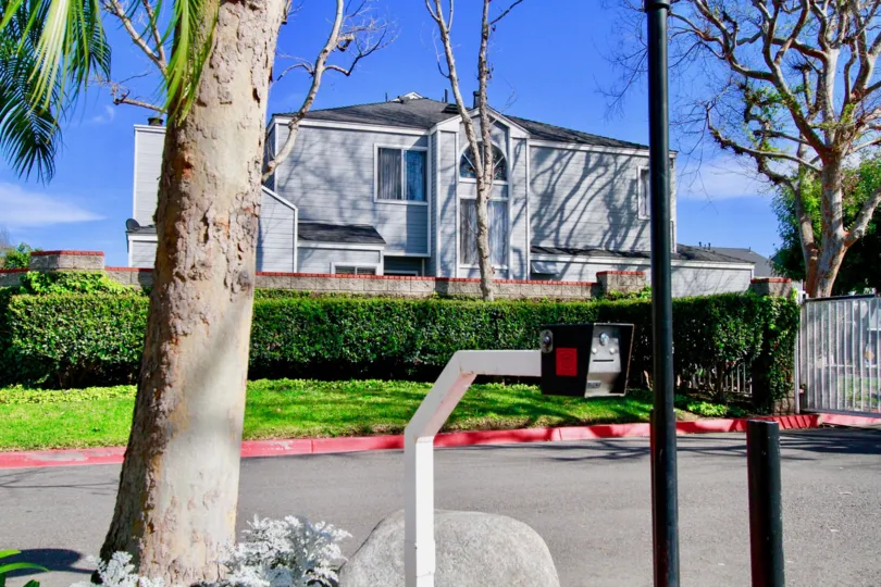 Old Stonegate House Building with Beautiful Green Park at Santa Ana city in Califorina