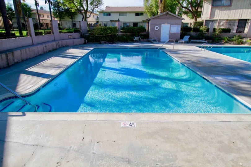 A nice pool area in the Regency Villas in Santa Ana, California