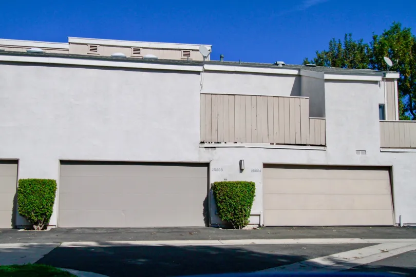 clean and clear garage in front of the building in Village Walk