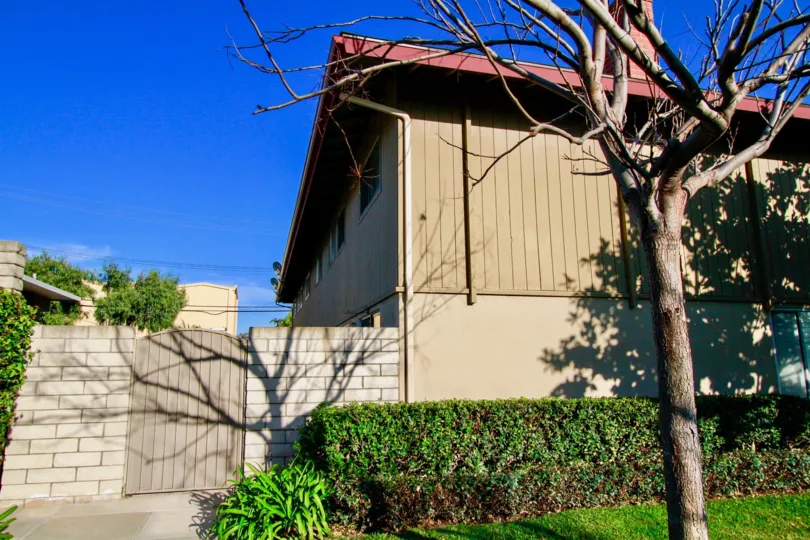 Westwood Condos Santa Ana California like forest region wooden made houses from sideview with trees
