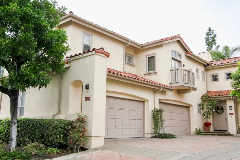 Enclosed parking in the Corte Villa community in Tustin, California.