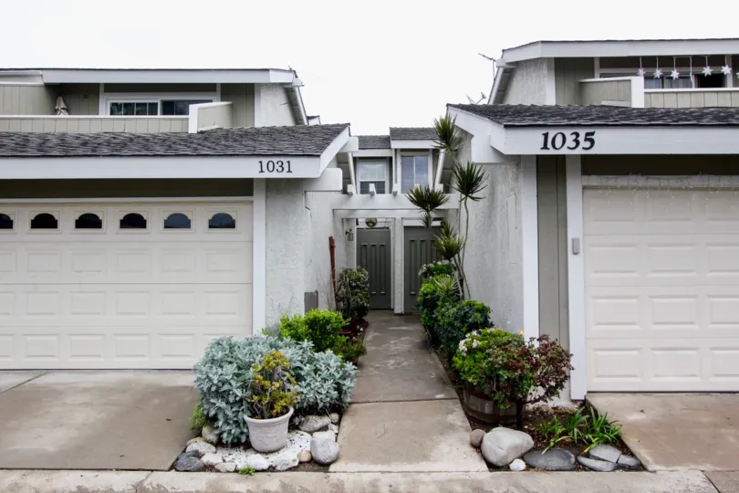 Tustin Pines offers two story floor plans built with low maintain landscaping and attached garages.